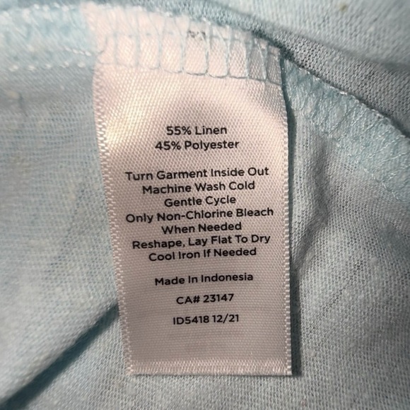 TALBOTS DROP SHOULDER V-NECK TEE - Plus 1X Seaside Blue - Picture 9 of 12